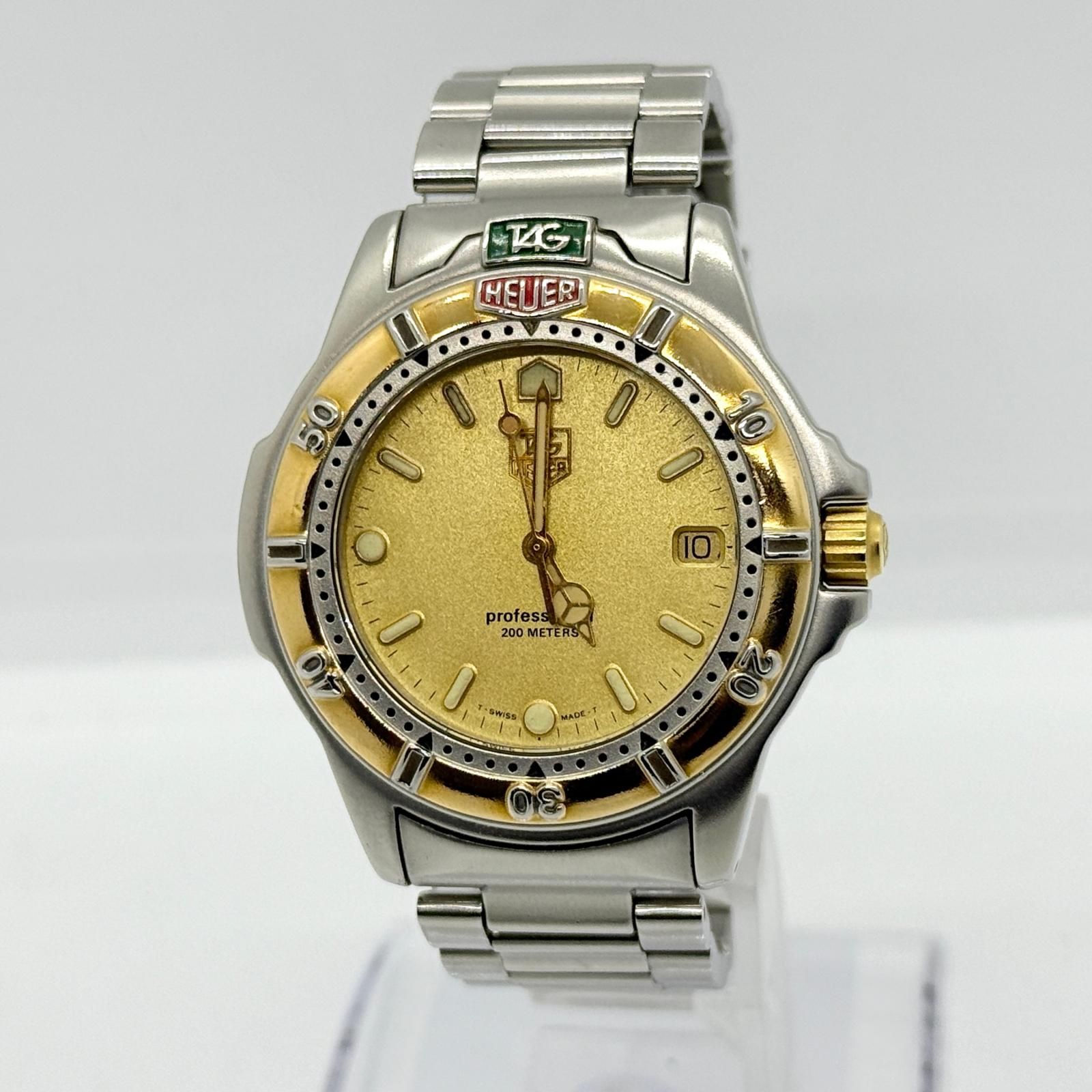 TAG HEUER タグホイヤー プロフェッショナル 200m 995.406 ゴールド QZ 