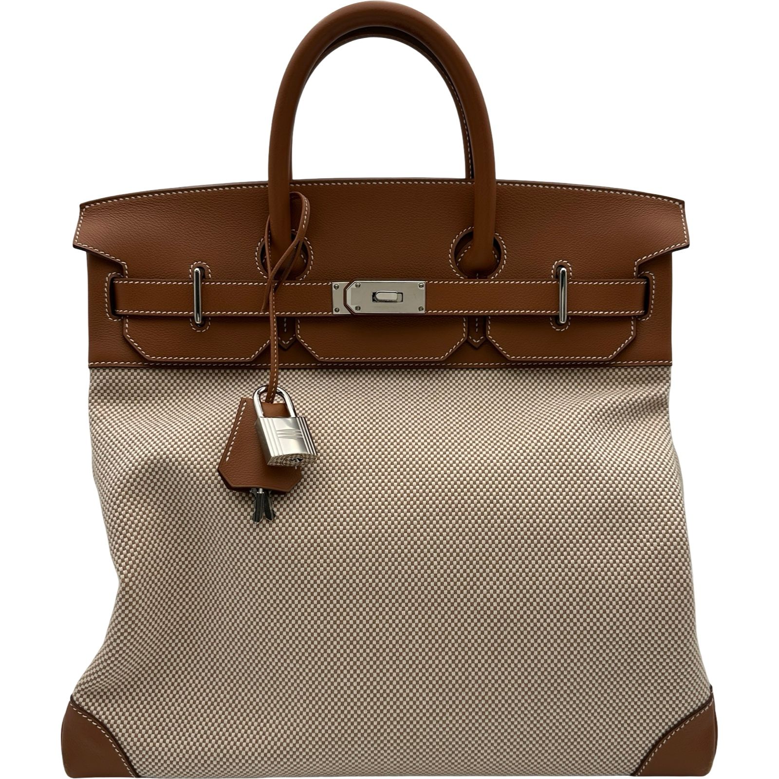 エルメス HERMES オータクロア40 Z刻 ゴールド シルバー金具 エバーカラー/トワルGM メンズ ハンドバッグ