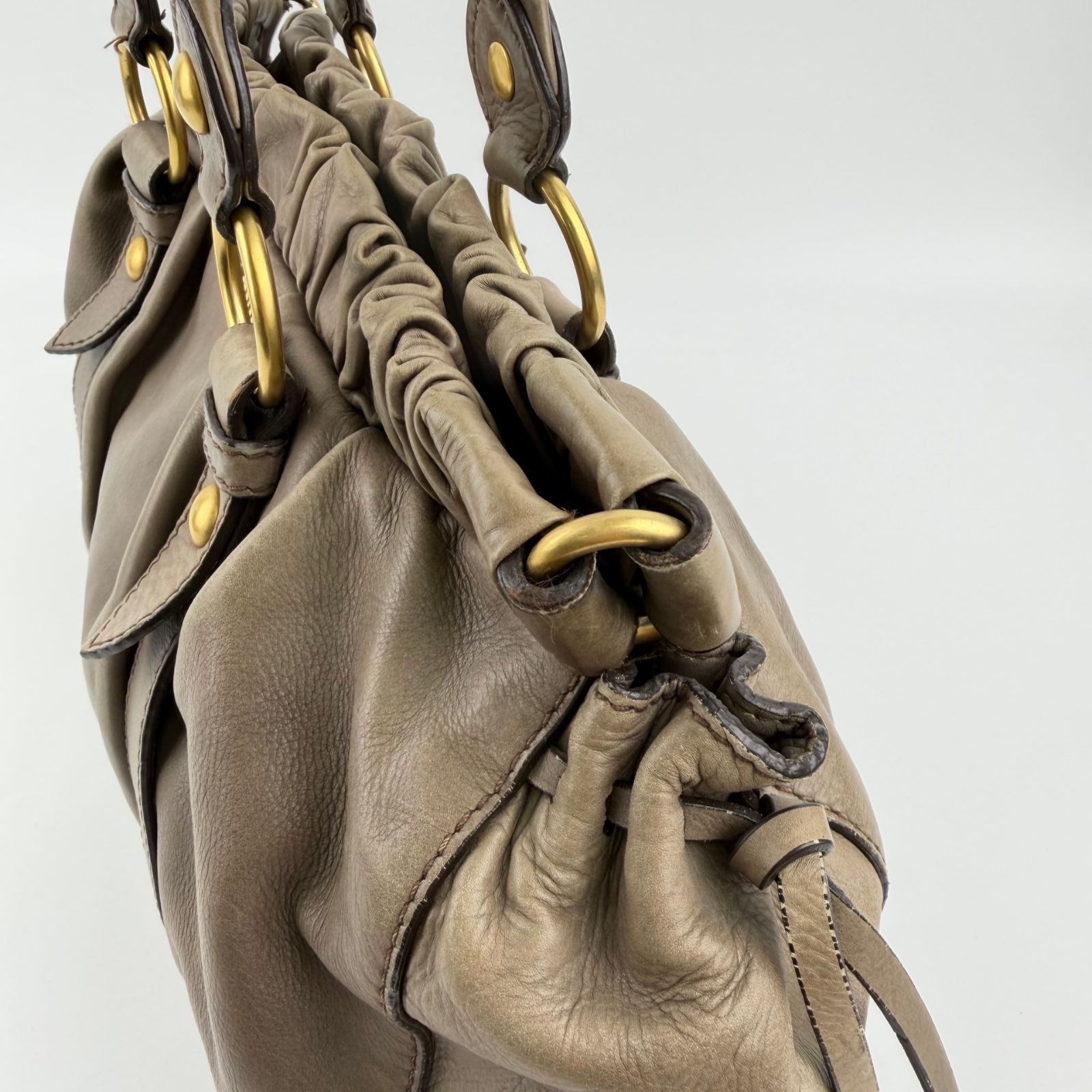【中古】miumiu ミュウミュウ ハンドバッグ ショルダーバッグ ベージュ 