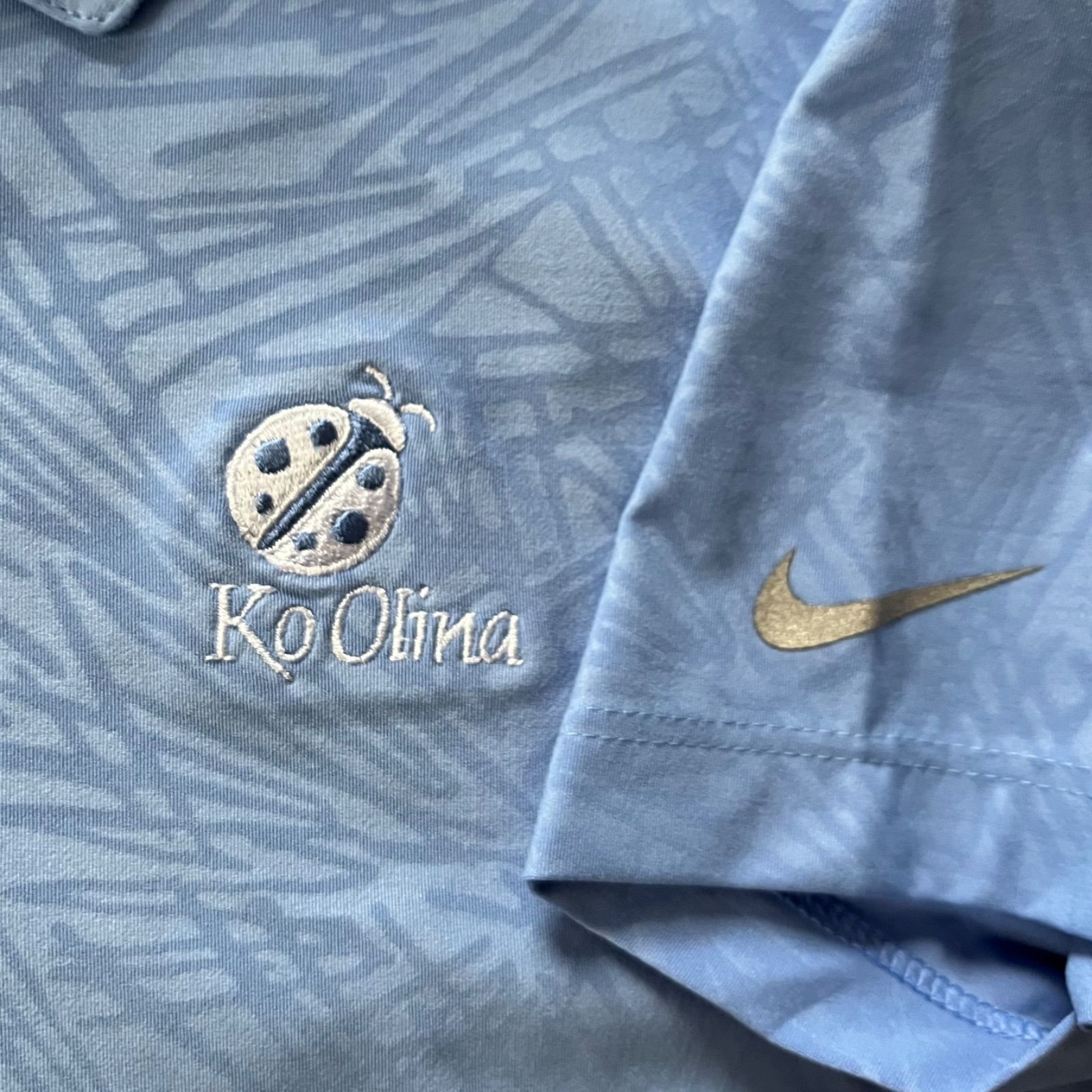NIKE GOLF ナイキゴルフ 半袖 『Ko Orina』刺繍入り 総柄 速乾性 