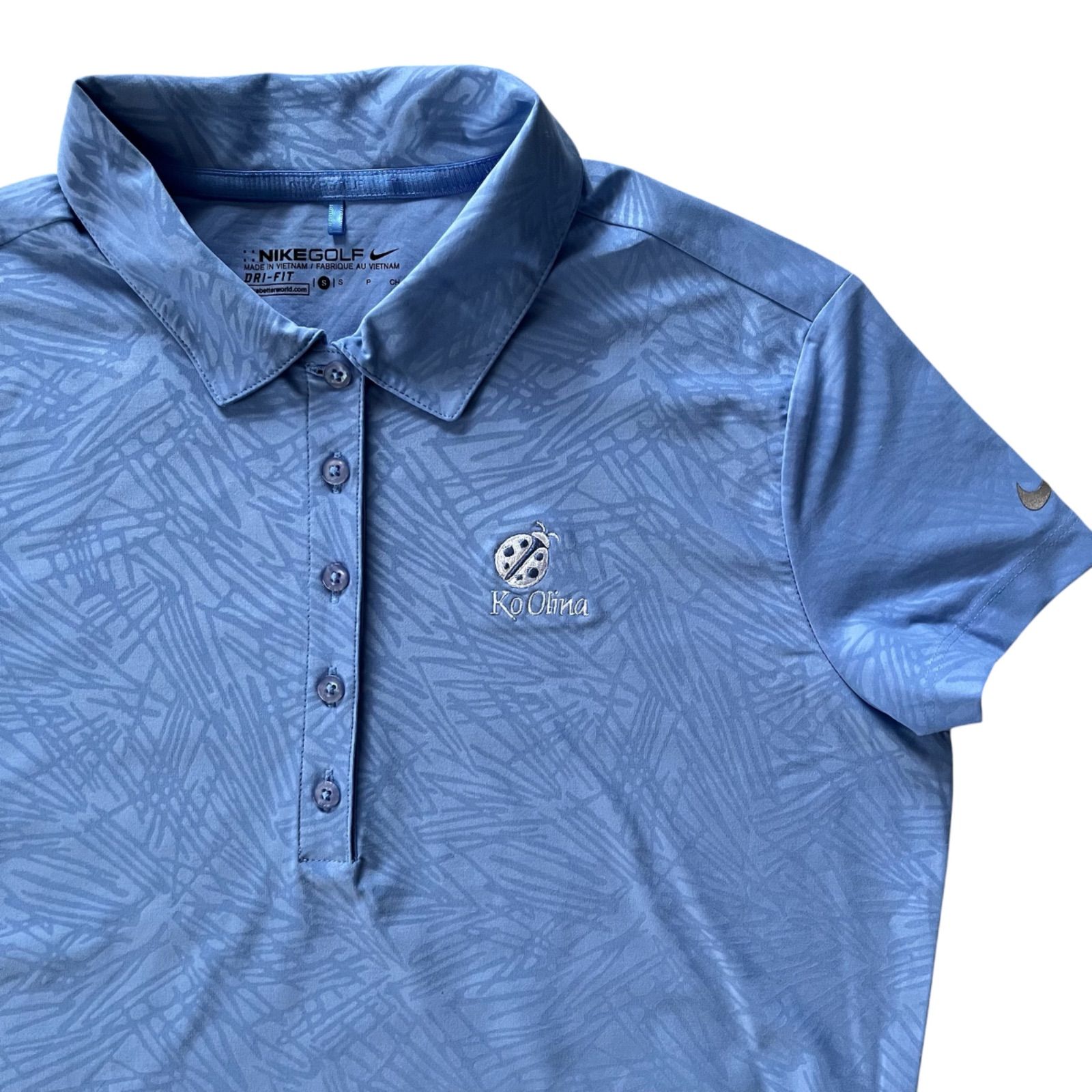 NIKE GOLF ナイキゴルフ 半袖 『Ko Orina』刺繍入り 総柄 速乾性 