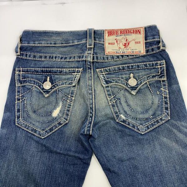 中古】TRUE RELIGION BILLY デニムパンツ ROW30 SEAT33 △裾直し