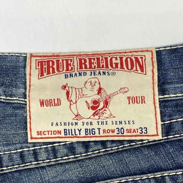 中古】TRUE RELIGION BILLY デニムパンツ ROW30 SEAT33 △裾直し