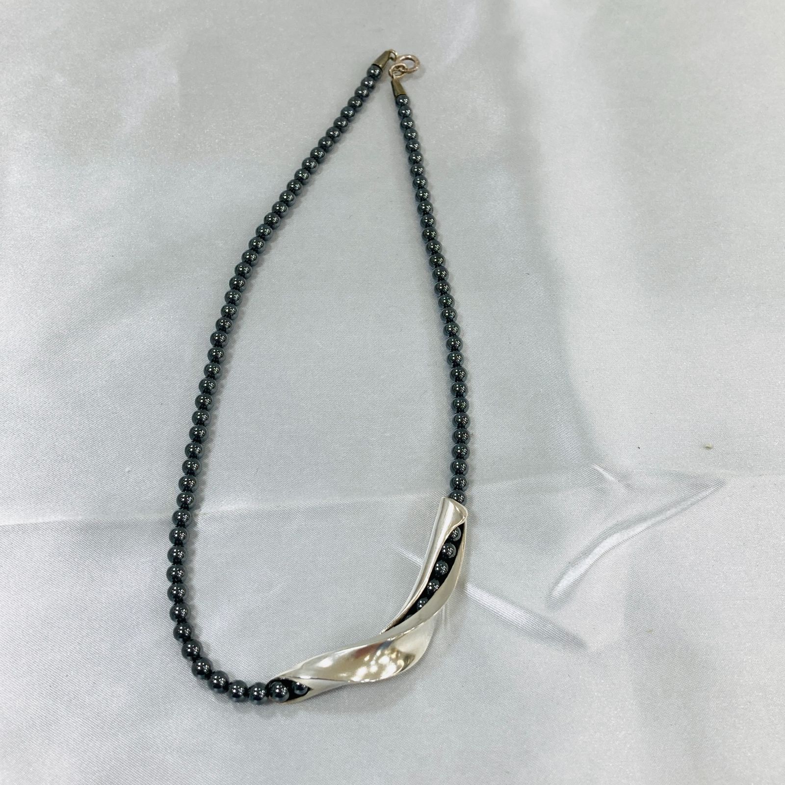  ／ジョージジェンセン　ヘマタイトネックレスSV925 A【箱付き】GEORG JENSEN ジョージジェンセン ヘマタイトネックレス