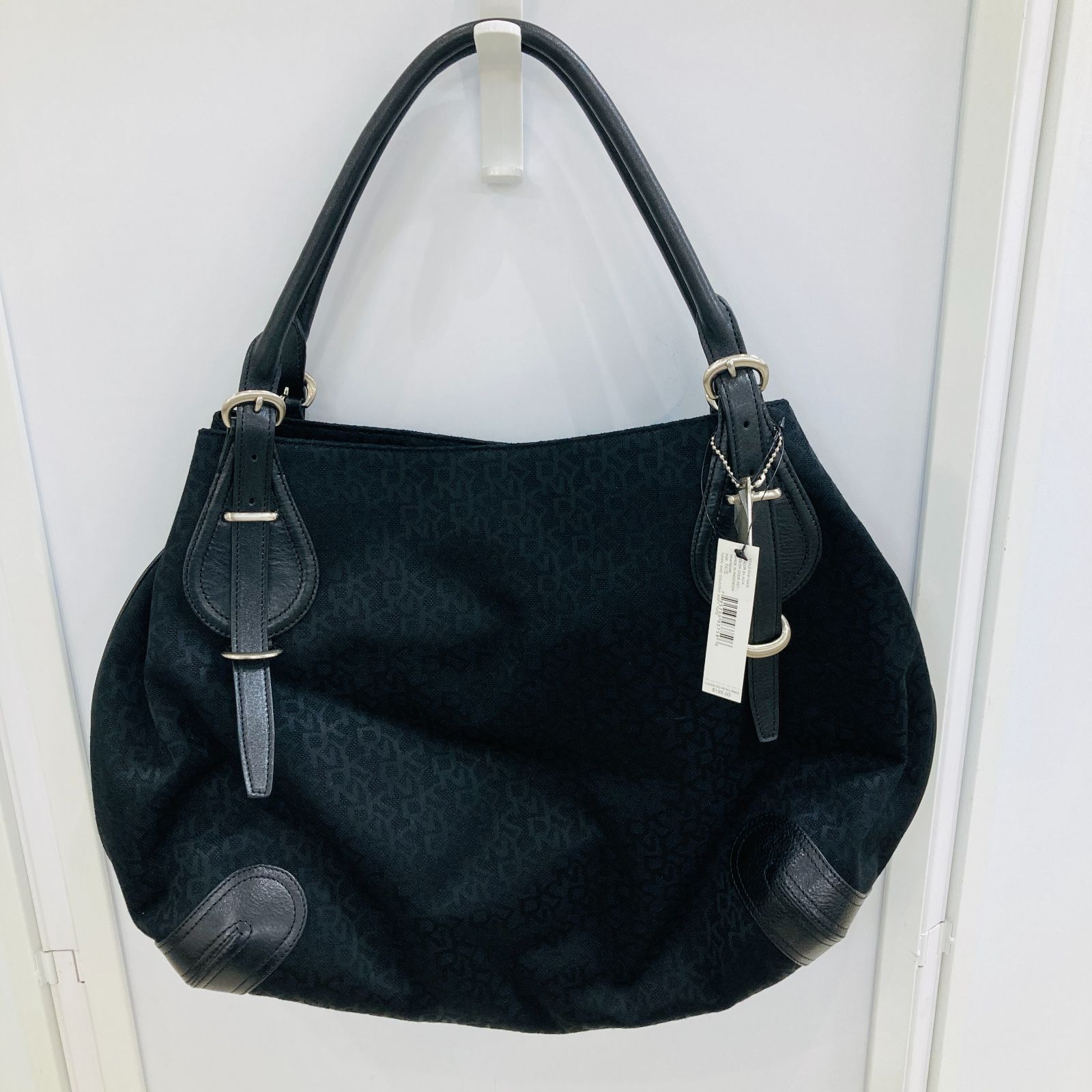 A【タグ付き】DKNY ハンドバッグ ショルダーバッグ ブラック 黒 ロゴ柄 