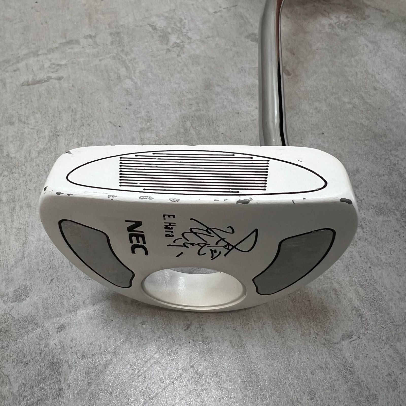 NEC　原江里菜メンズゴルフ　パターネオマレット　34.8インチ右利き用 パター NEC メンズゴルフ オリジナルスチール 刻印入り NEC原江里菜パター