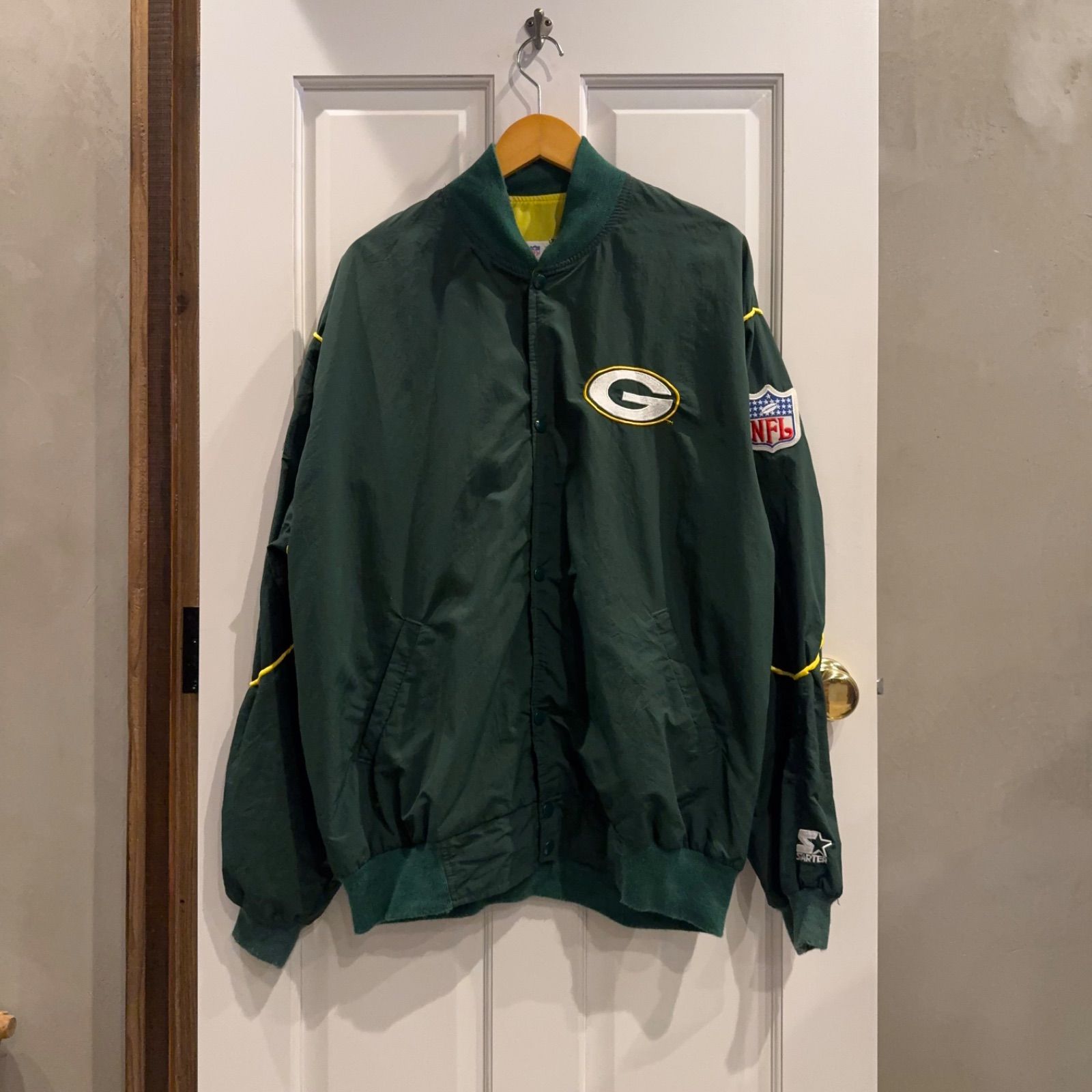 90s STARTER NFL Packers ナイロンジャケット USA製 XXL グリーン