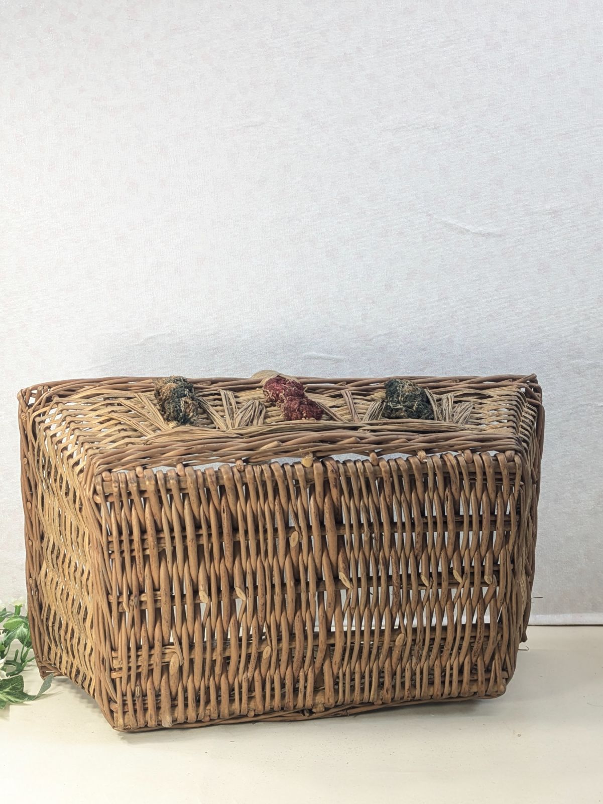 らい　イギリス　アンティークバスケット イギリス アンティーク ハンドメイド バスケット 横幅38cm - メルカリ