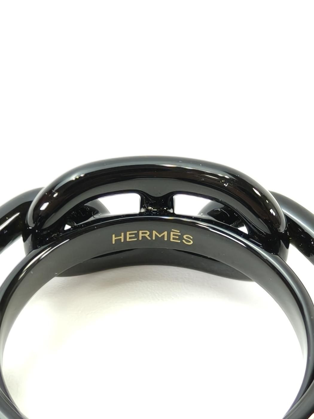HERMES エルメス シェーヌダンクル スカーフリング ブラック 管理番号