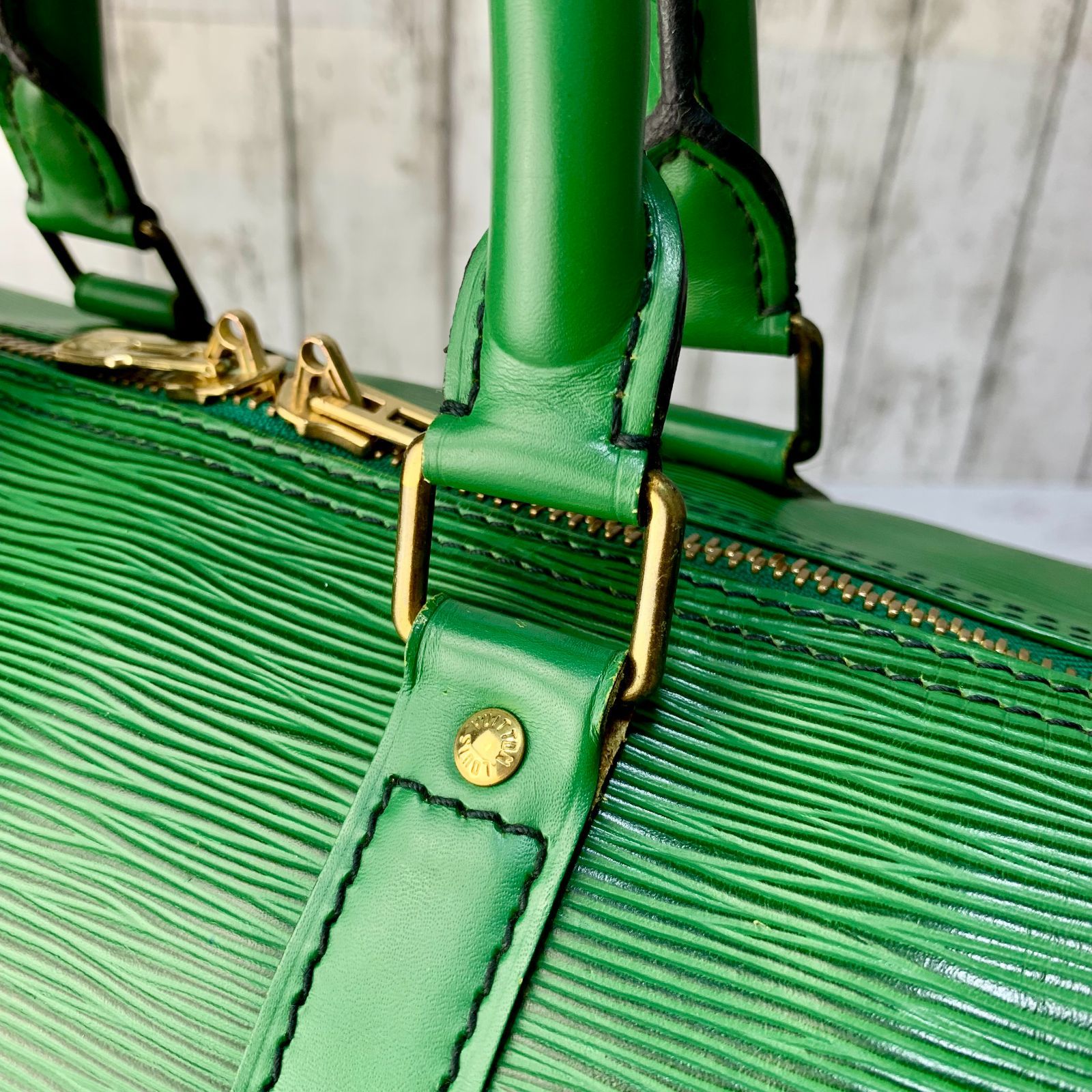 LOUIS VUITTON キーポル 45 エピ グリーン ボストンバッグ M42974