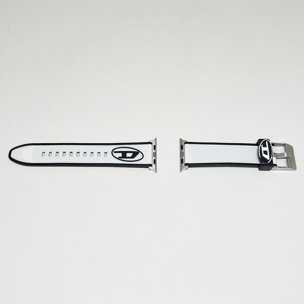 DIESEL Apple Watch用ラバーベルト ホワイト DIESEL【ディーゼル】Apple Watch バンド ホワイト/ブラック/シルバー