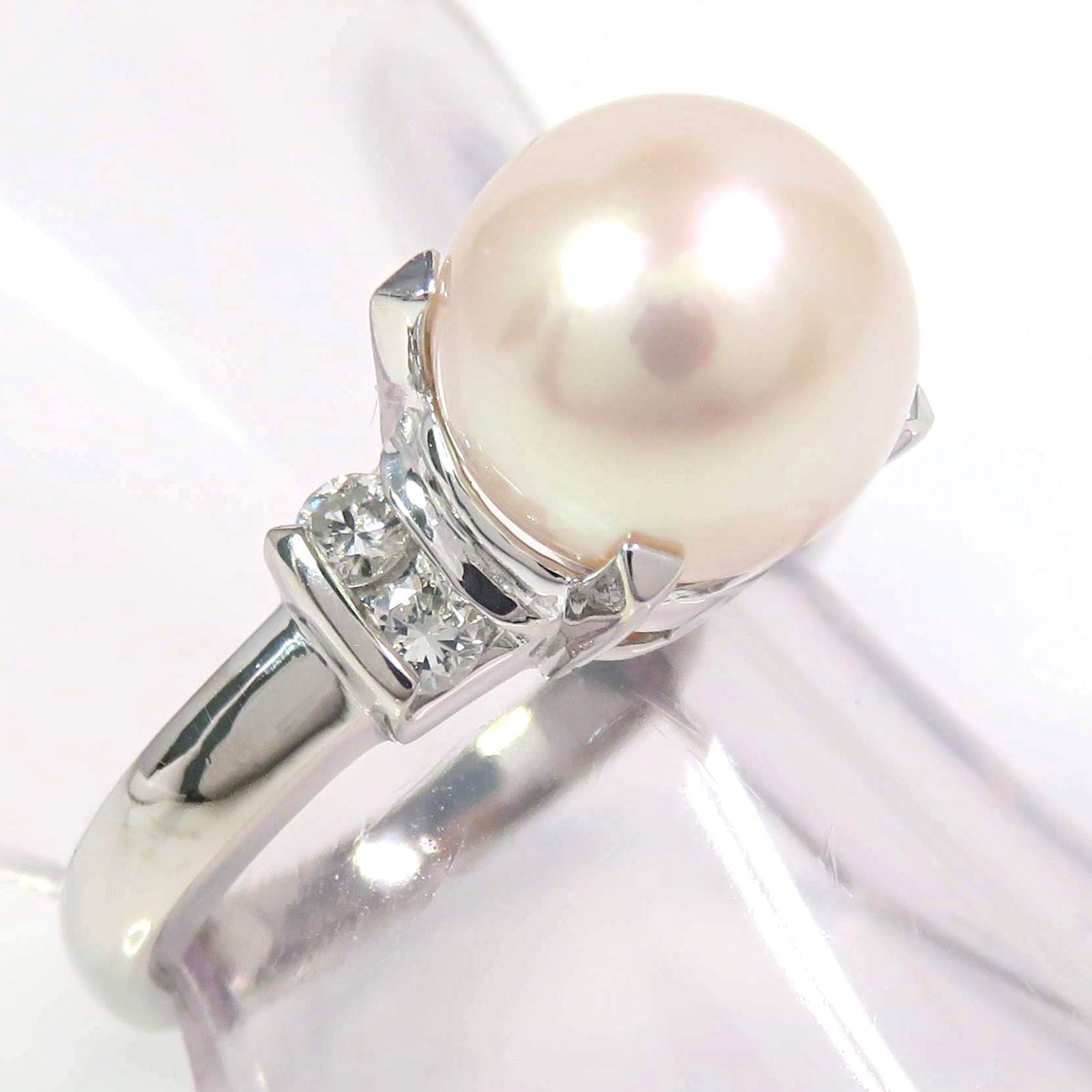 TASAKI タサキ Pt900 パール8.6mm ダイヤモンド0.16ct リング プラチナ 
