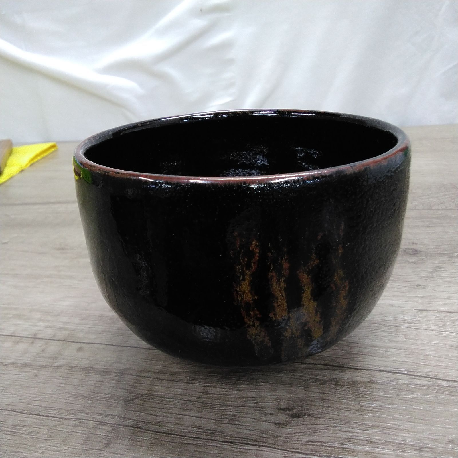 和食器 「谷川春陽」作 茶道具 抹茶碗 黒茶碗 木箱入り 長期間保管品