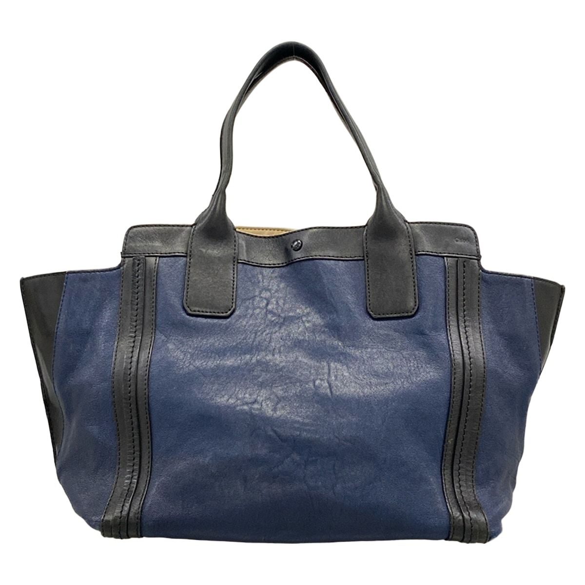 Chloe(クロエ) トートバッグ アリソン ネイビー×黒 レザー - メルカリ