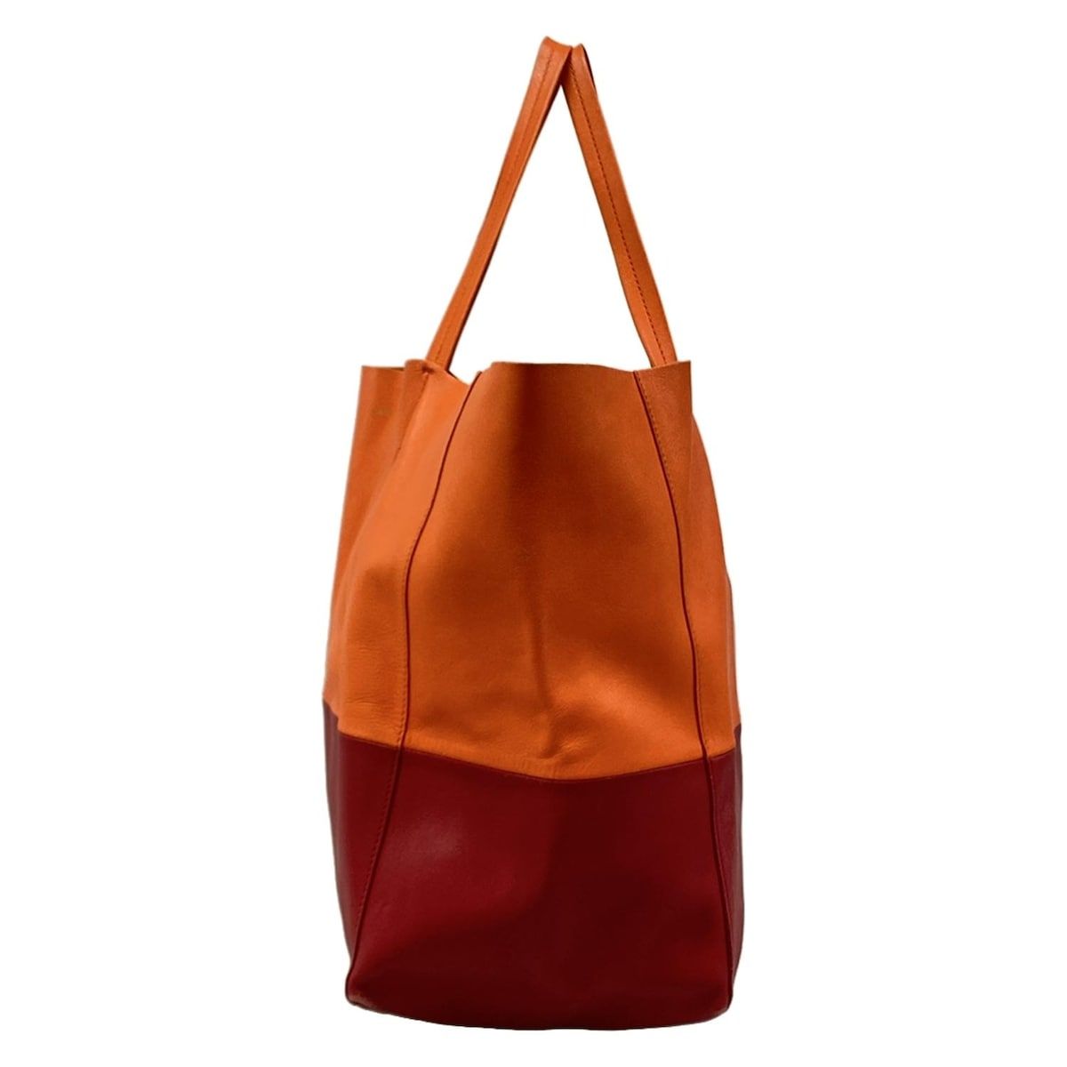 CELINE(セリーヌ) トートバッグ ホリゾンタルカバ ボルドー×オレンジ 