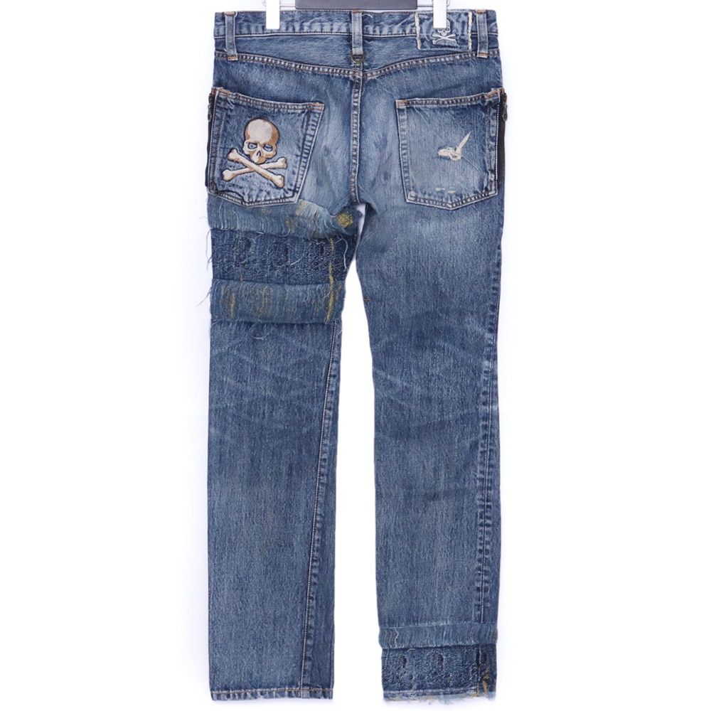 MASTERMIND ace high期 ゴールドラメスカルデニムパンツ Sサイズ