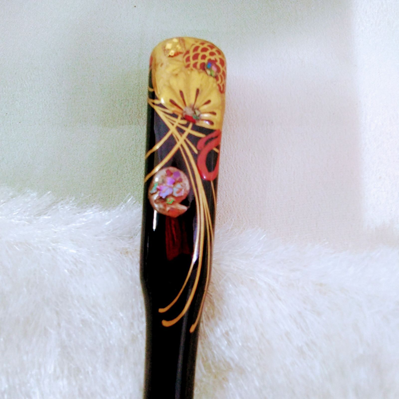 骨董 大正期~昭和べっ甲螺鈿蒔絵 本漆細工 櫛とこうがいのセットです