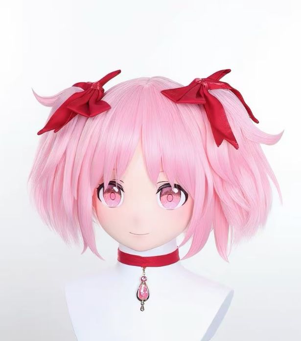 全頭面鍵付き まどマギ 鹿目まどか kigurumi着ぐるみマスク コスプレ