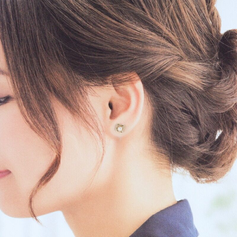ミキモト ピアス K18YG パール 4.1mm 4.2mm フラワーモチーフ 花
