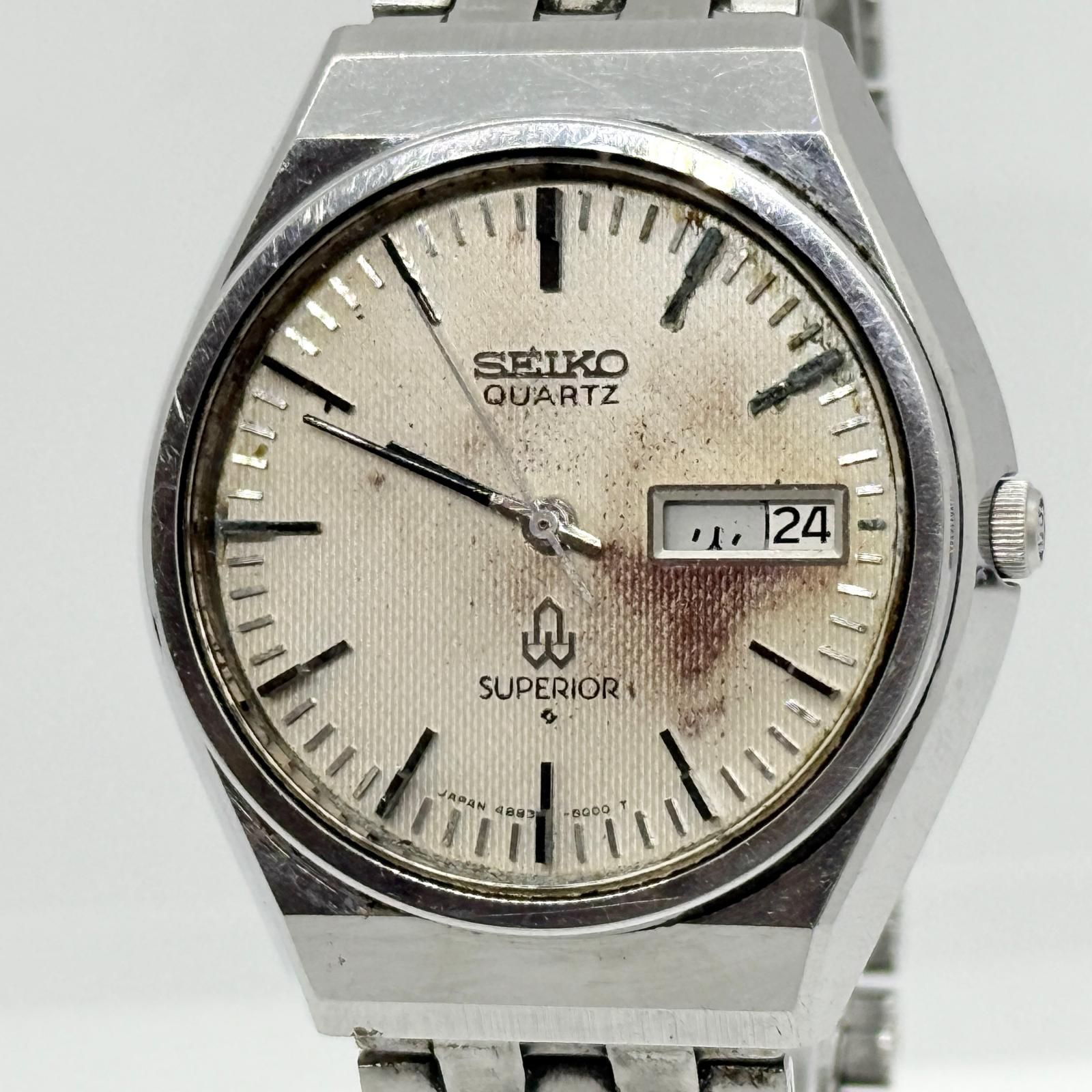 SEIKO セイコー SUPERIOR スーペリア 4883-8100 シルバー QZ メンズ 