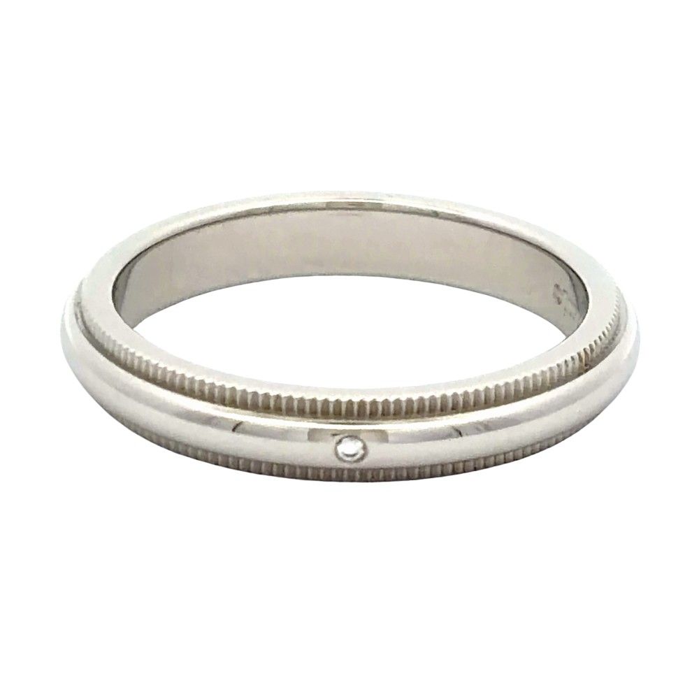 ティファニー Tiffany&Co. ミルグレイン リング 指輪 約15号 Pt950 6.2