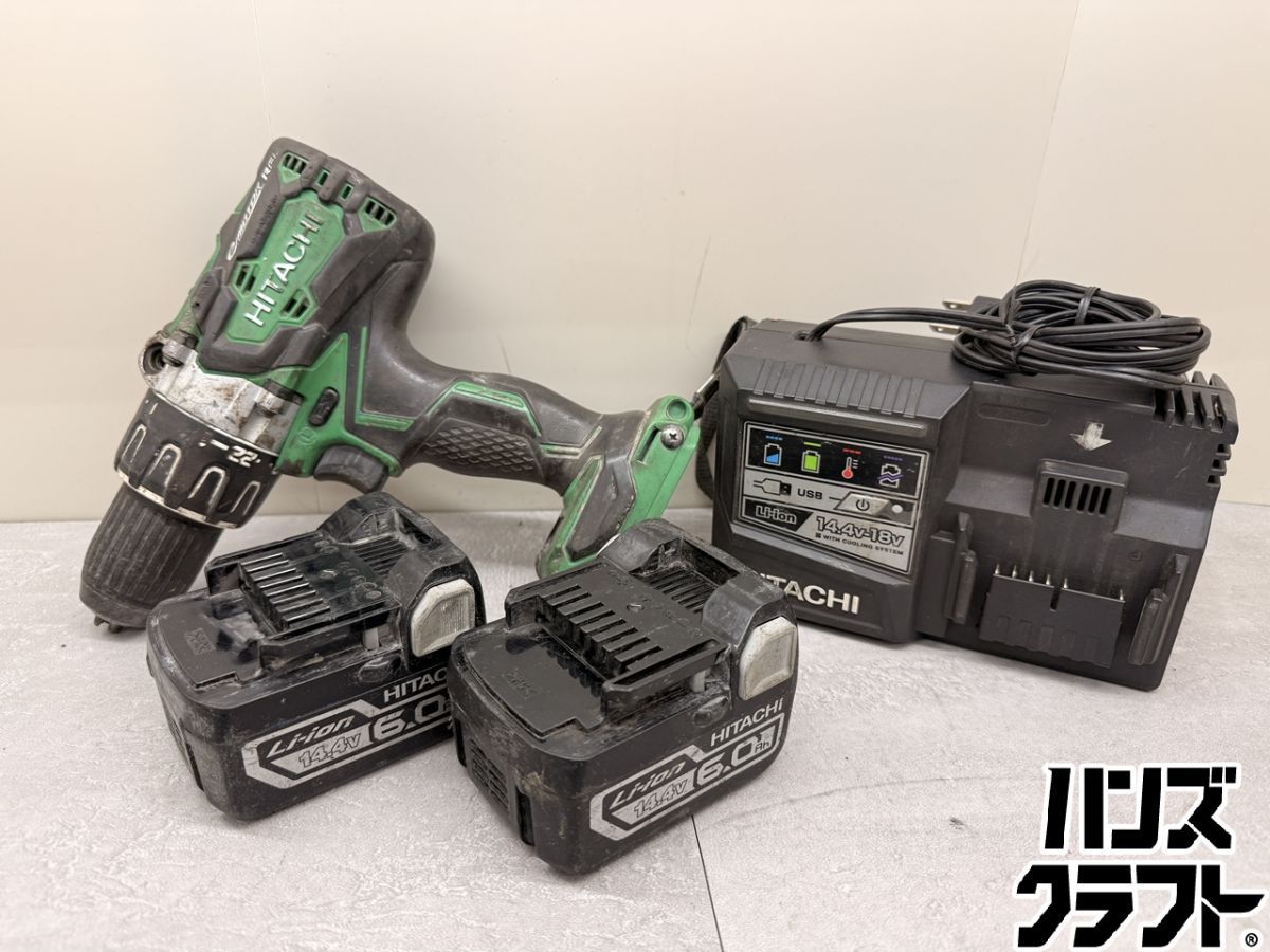 ♪ 日立 ドライバドリル DS14DBL2 14.4V6.0Ahバッテリー×2 充電器 