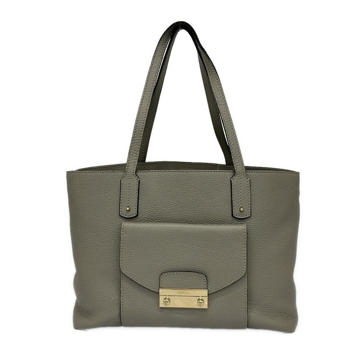 FURLA(フルラ) トートバッグ ジュリア グレーベージュ レザー - メルカリ