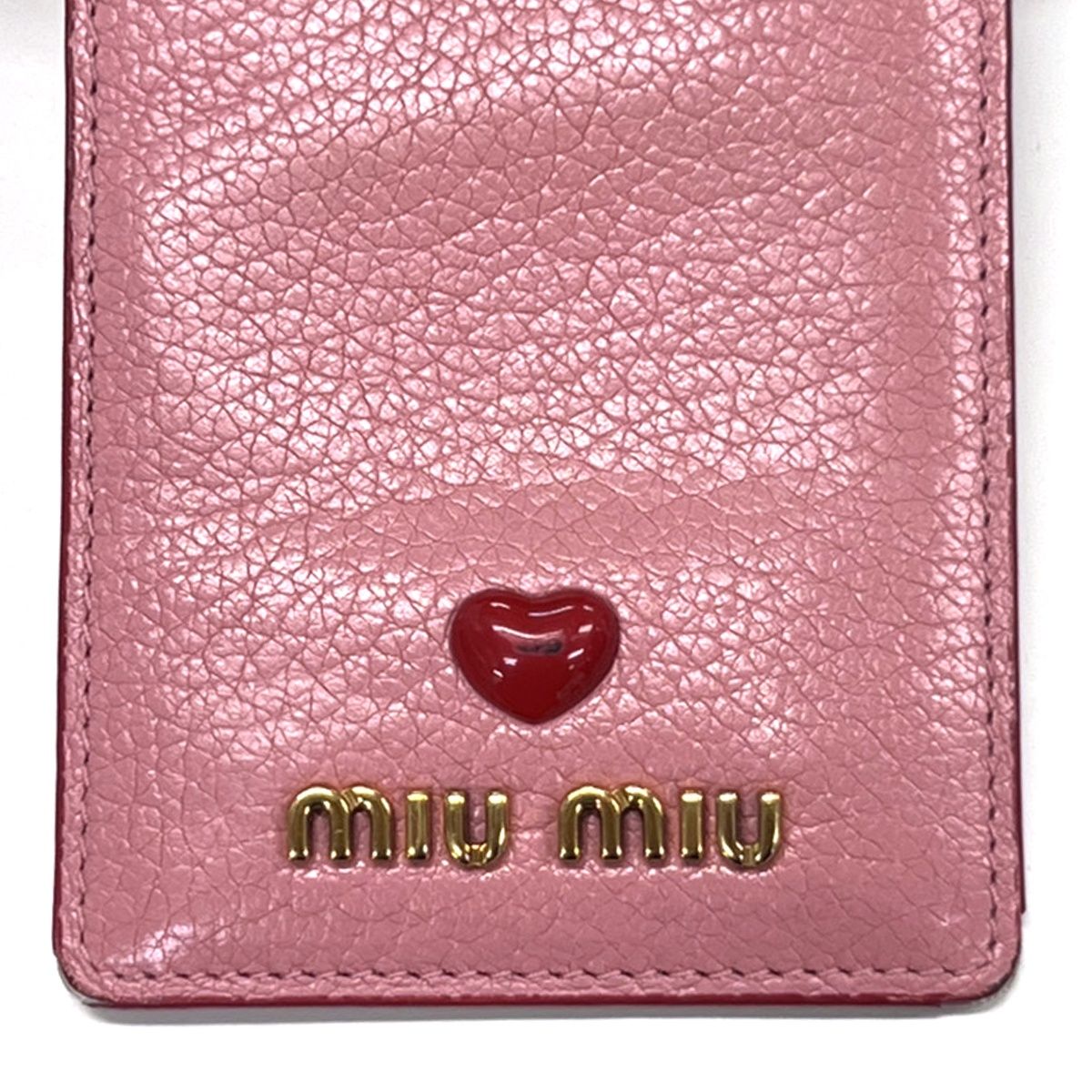 MIU MIU ミュウミュウ 定期入れ カードケース ピンク レザー 60BS426