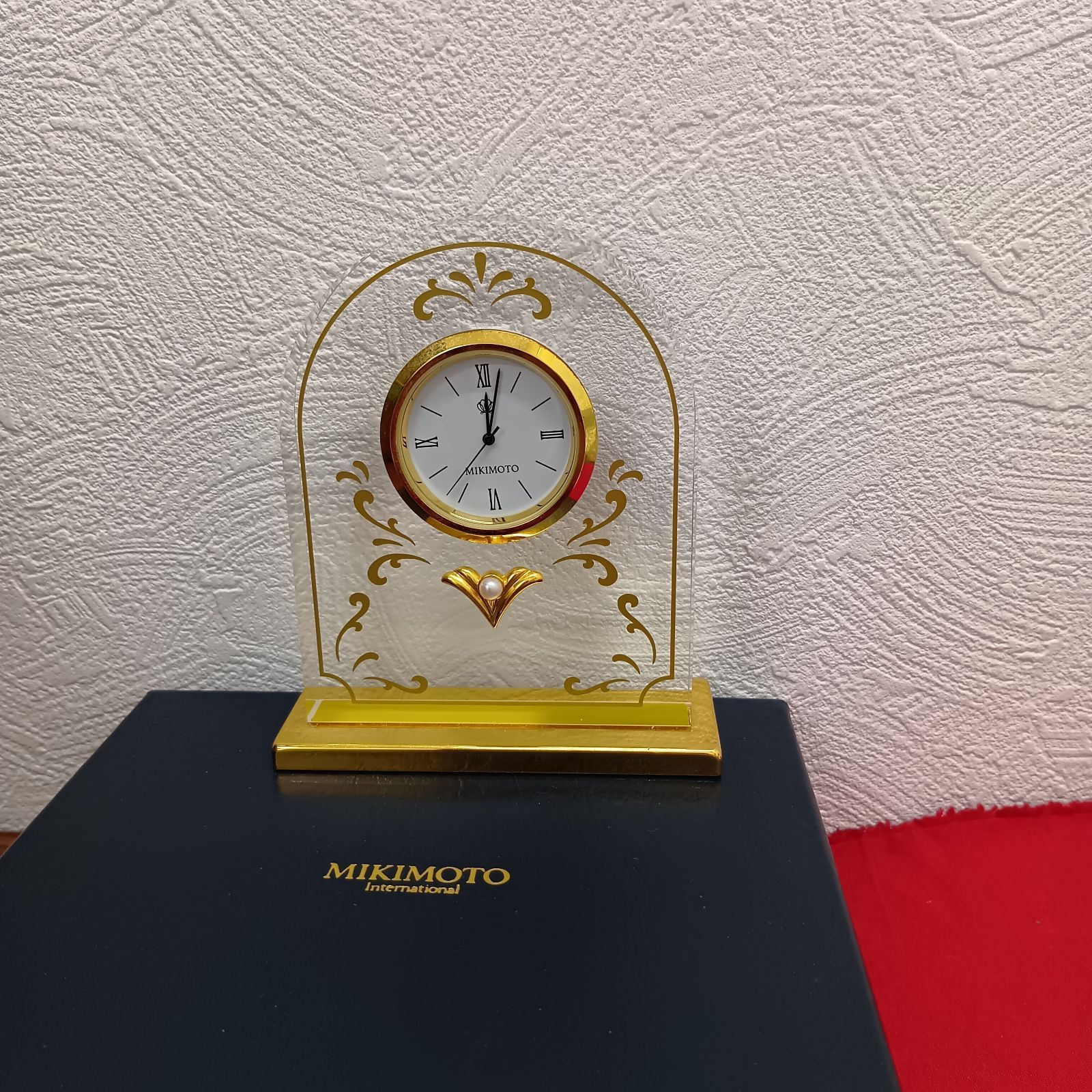 MIKIMOTO 置き時計 真珠付置時計 クリア×ゴールド ミキモト - メルカリ