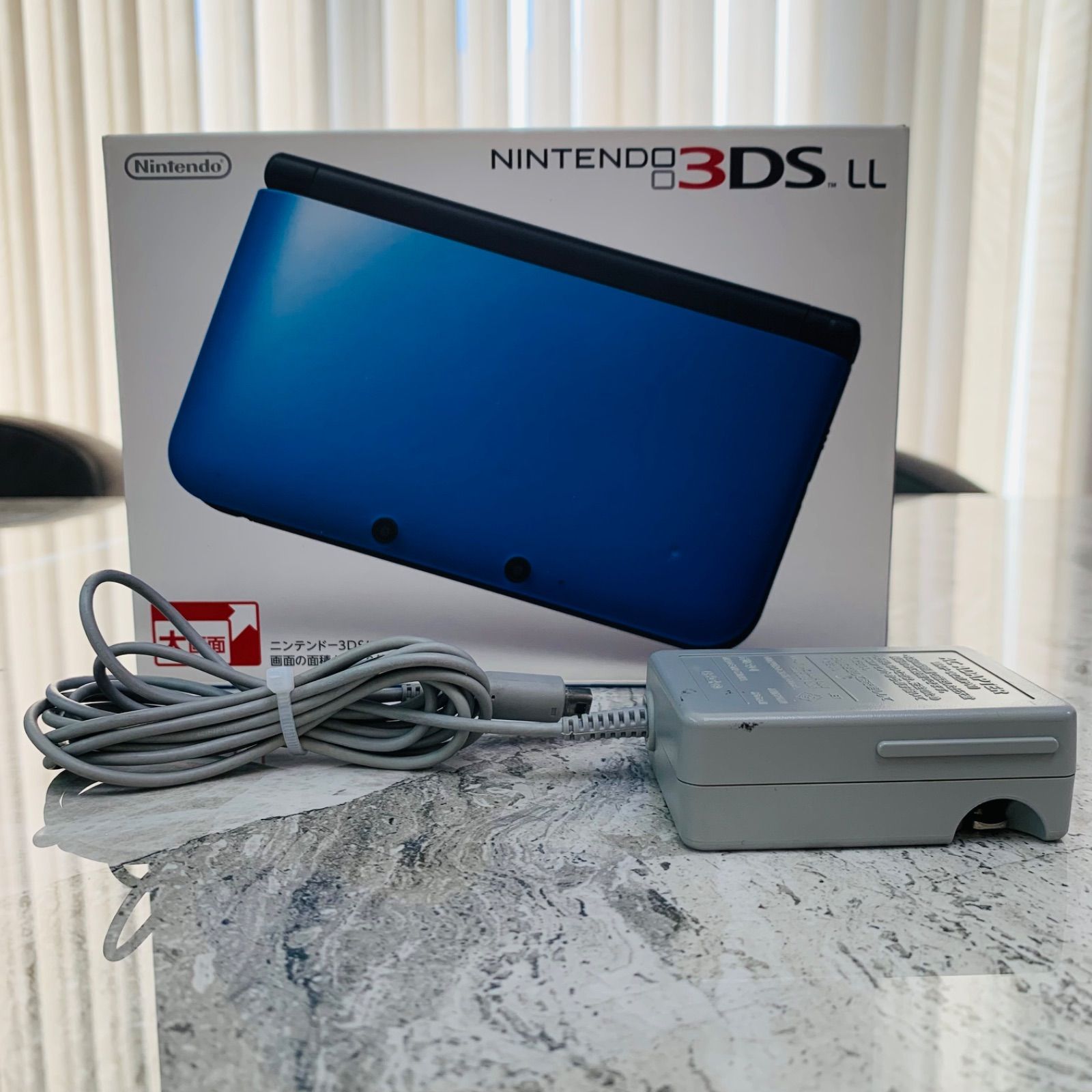 完動品】NINTENDO 3DS LL ブルー×ブラック 箱付き - メルカリ