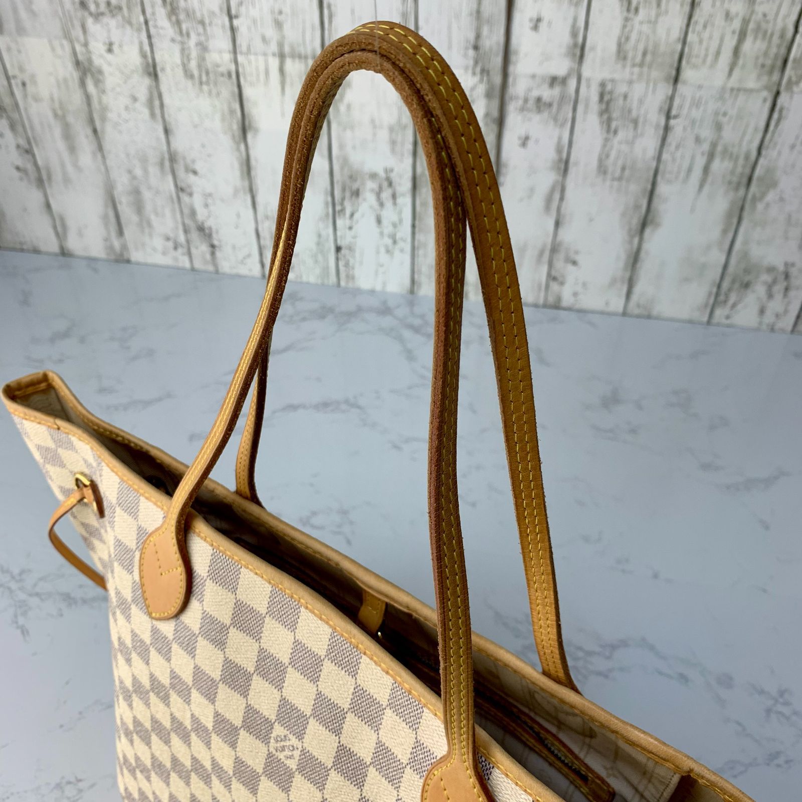 LOUIS VUITTON ネヴァーフル MM ダミエ・アズール ショルダー トート 