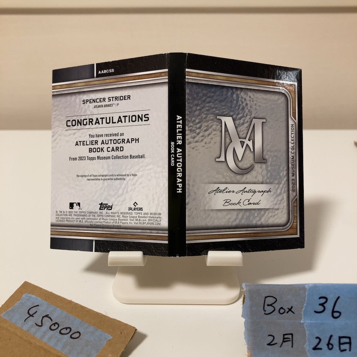 2023 Topps Museum Collection Spencer Strider 銀インク 銀ペン 直筆