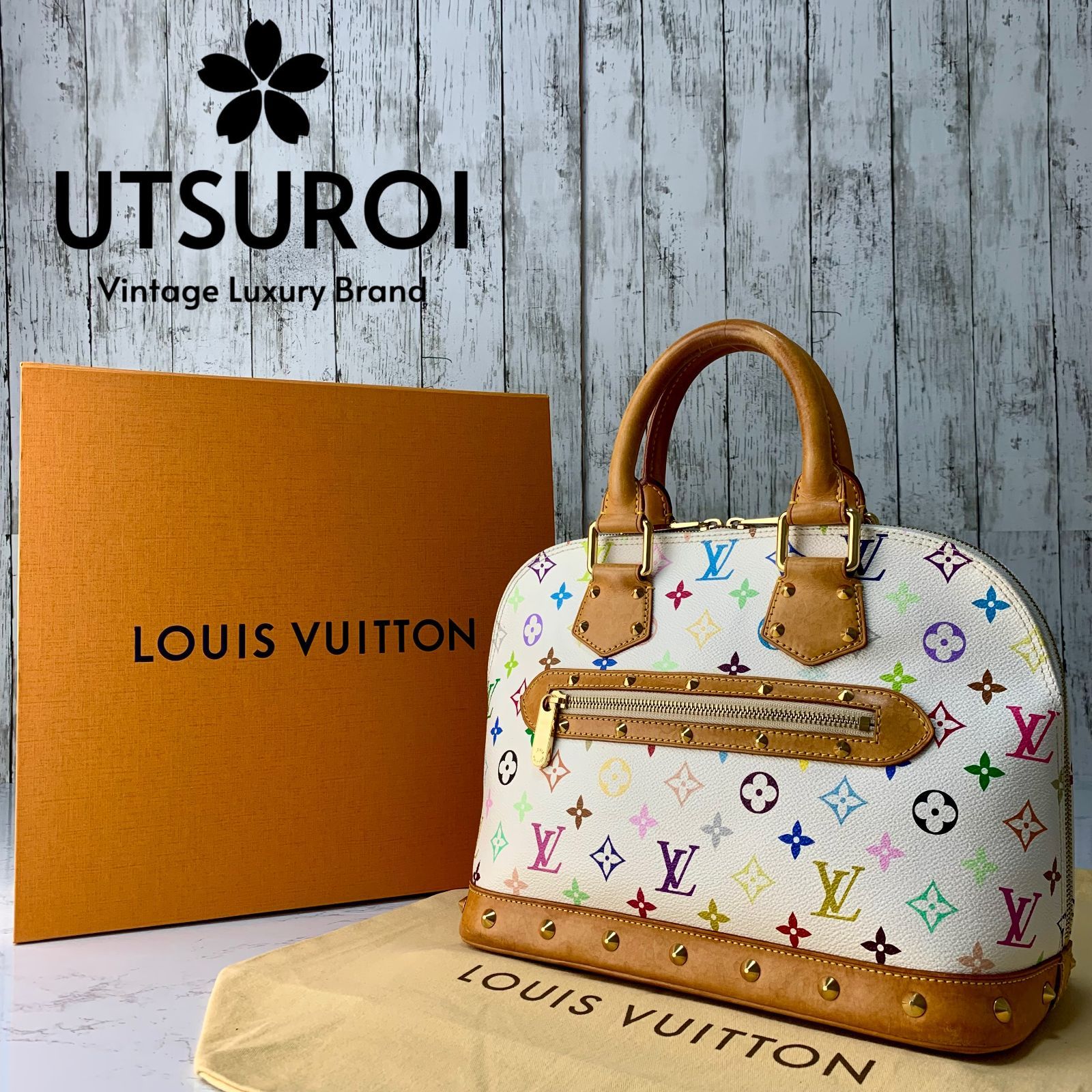 LOUIS VUITTON アルマ 村上隆 コラボ マルチカラー ハンドバッグ