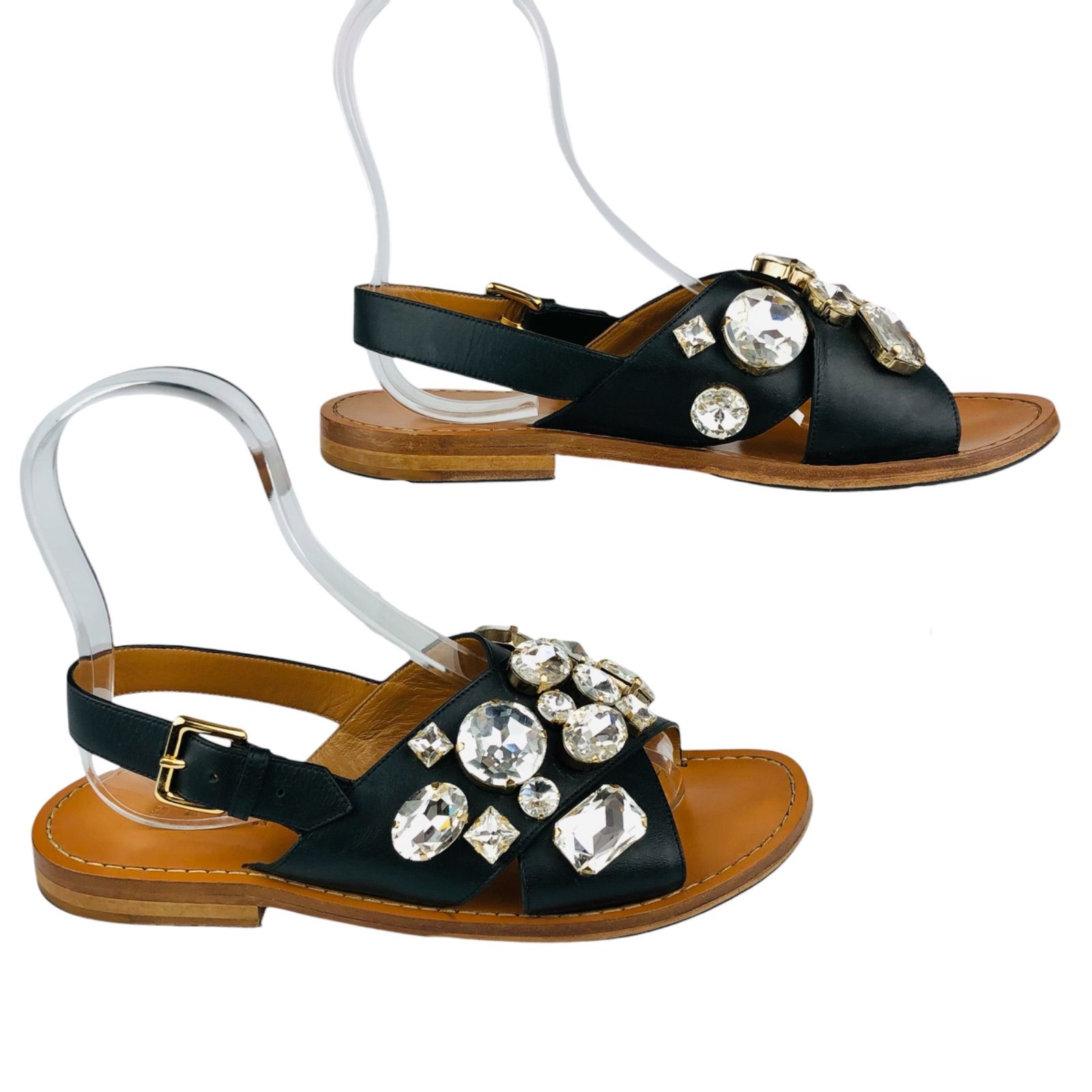 MARNI☆マルニ・レディース レザー クリスタルビジュー付き MARNI☆マルニ・レディース レザー クリスタルビジュー付き