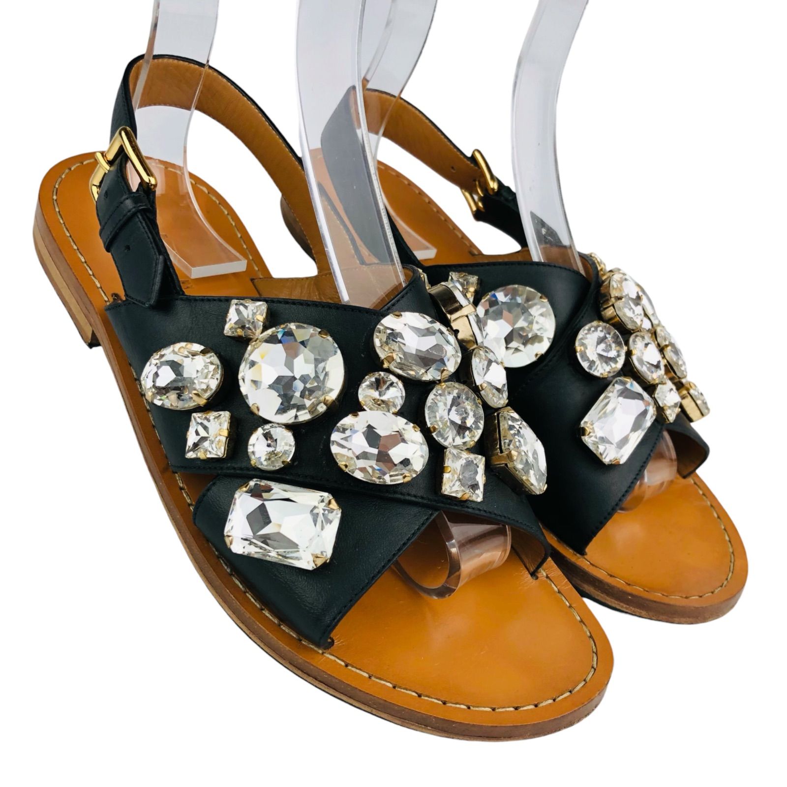 MARNI☆マルニ・レディース レザー クリスタルビジュー付き MARNI☆マルニ・レディース レザー クリスタルビジュー付き