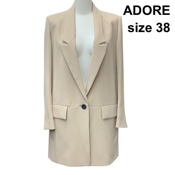 ◇ アドーア ADORE ロングジャケット 長袖 シングル1ボタン サイド 