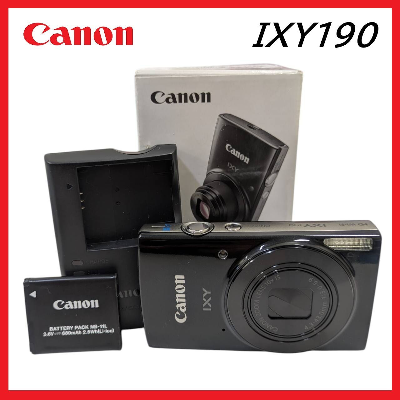 美品】Canon IXY 190 コンパクトデジタルカメラ 本体 中古 （1242-3 