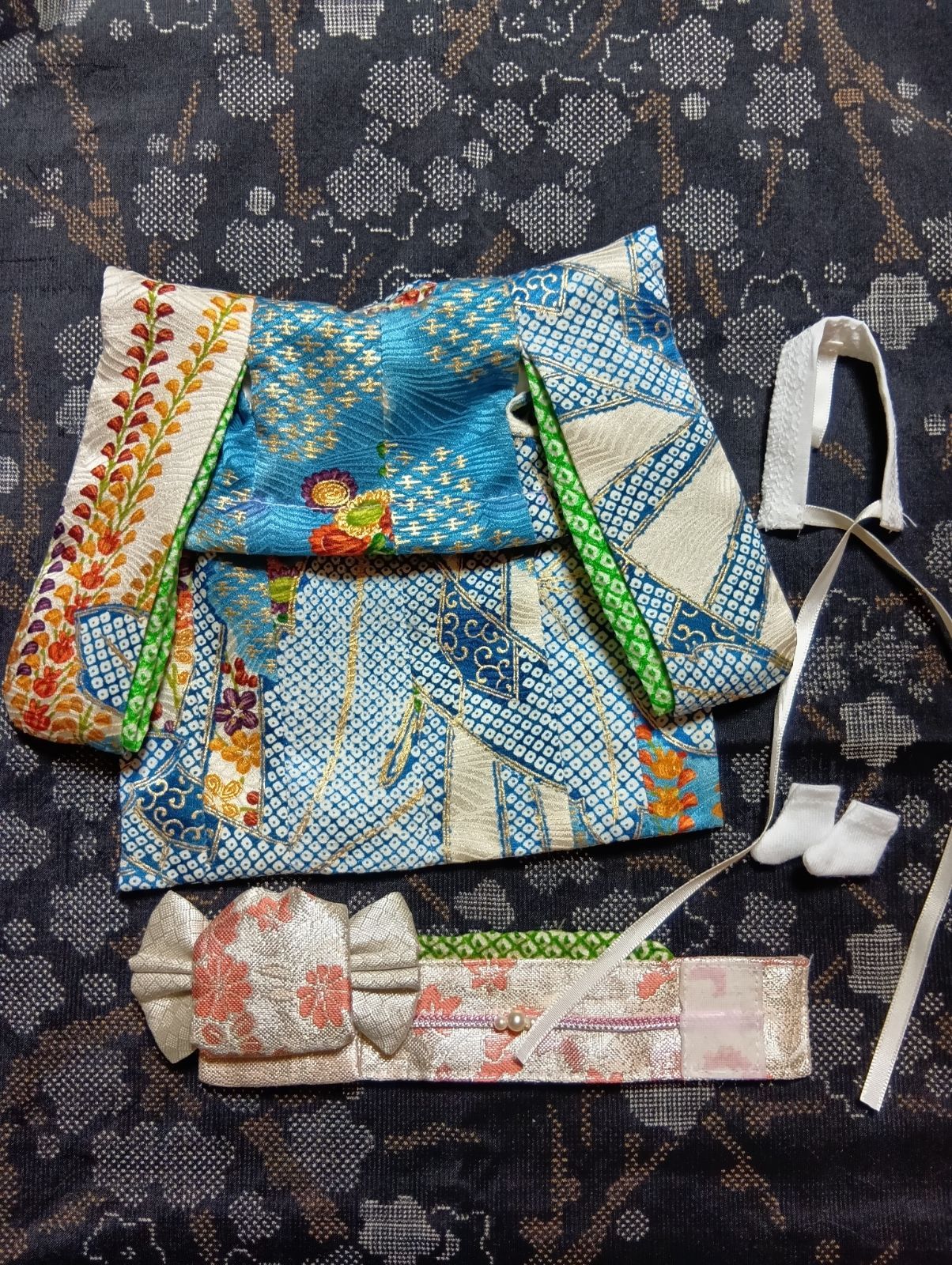 メルカリ - ブライス着物 ブライス 正絹振袖セット 着物 ブルー系 水色