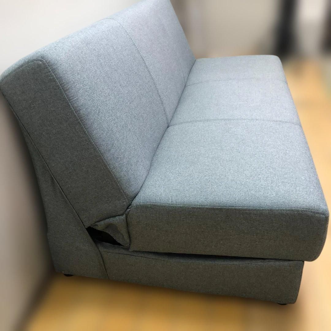 ニトリ ソファベッド MOBEL 2P グレー 布張り 折りたたみソファベッド 