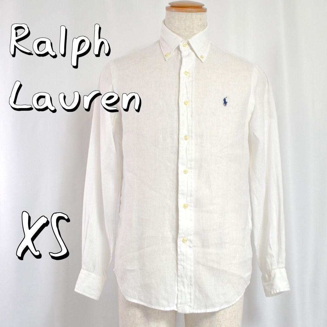 極美品】Ralph Laurenラルフローレン 近年モデル 胸ポニー刺繍 麻100