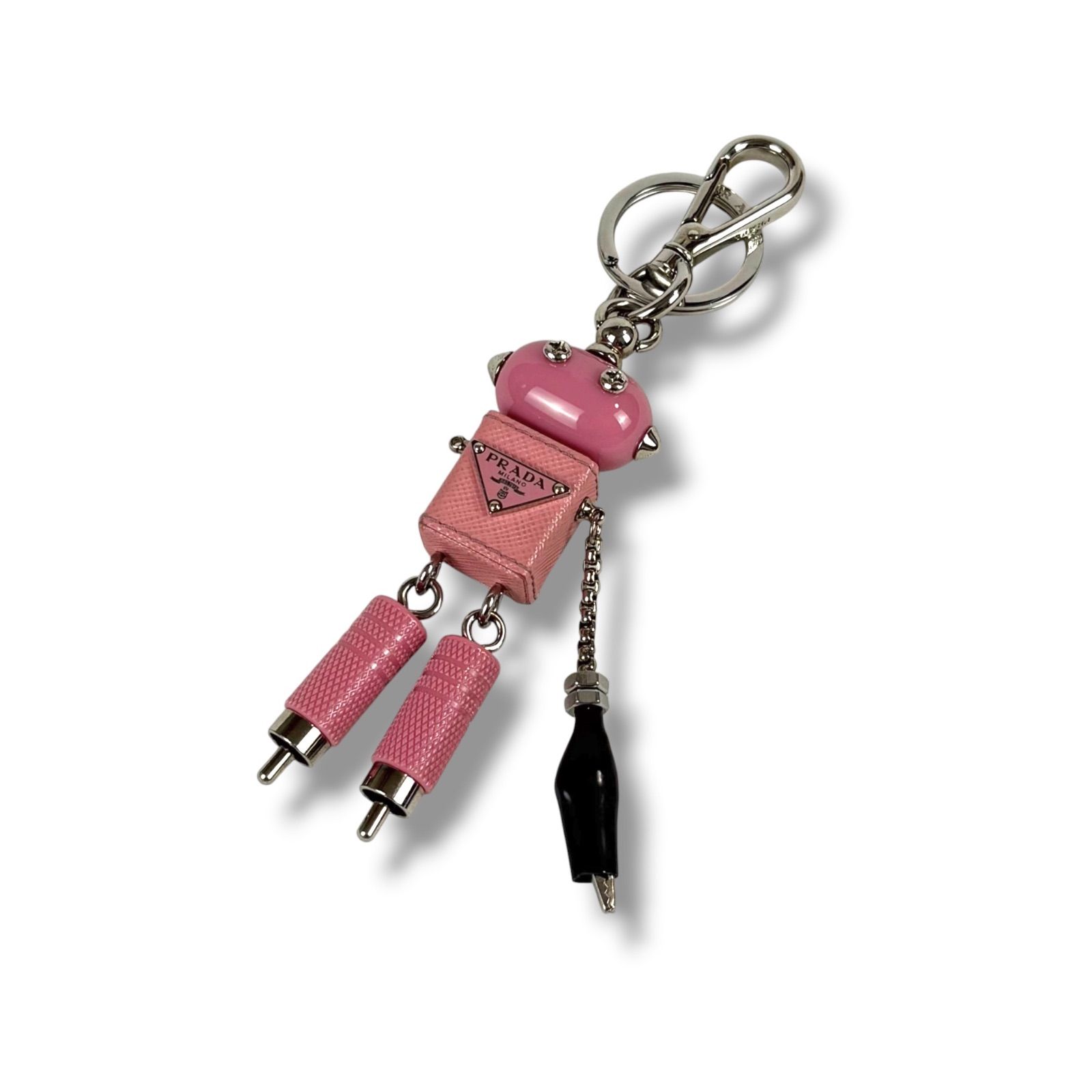 プラダ PRADA トライアングルロゴ ロボット キーリング バッグチャーム 