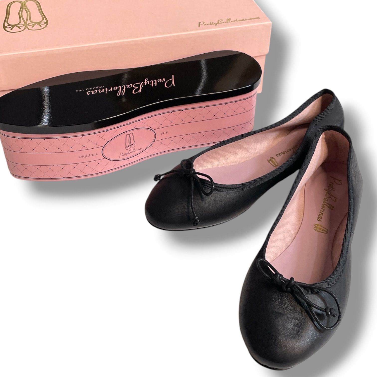 【ラストセール/未使用】Pretty Ballerinasパンプス38.5サイズ 箱付き Pretty Ballerinas プリティバレリーナ レザーバレエシューズ