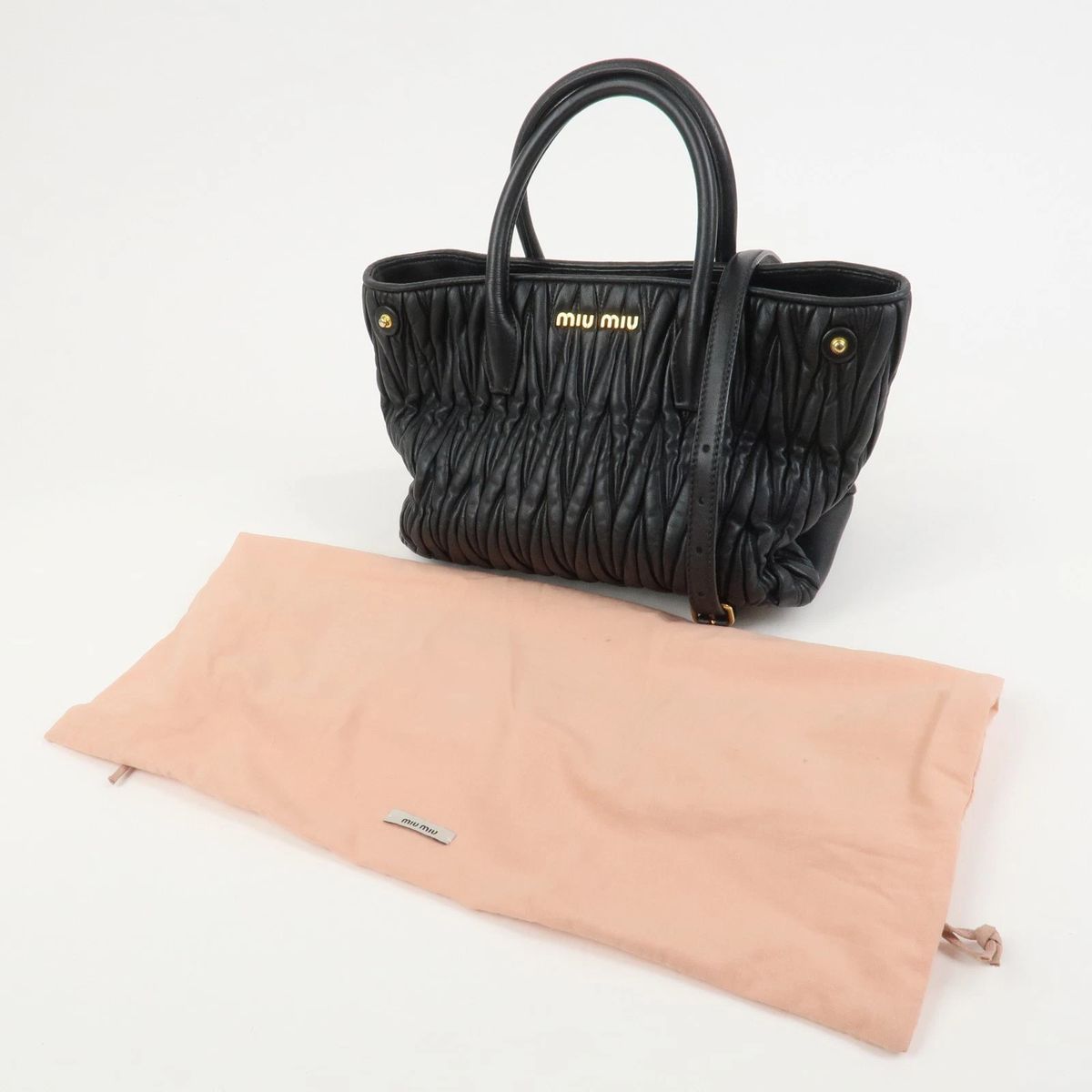 やや使用感あり】 MiuMiu ミュウミュウ マテラッセレザー 2wayバッグ 