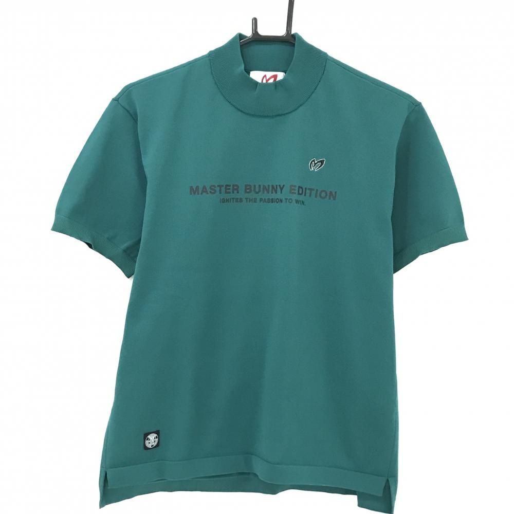 【超美品】マスターバニー 半袖ハイネックセーター グリーン×黒  レディース 1(M) ゴルフウェア 2024年モデル MASTER BUNNY EDITION ゴルフ 【超美品】マスターバニー 半袖ハイネックセーター グリーン×黒