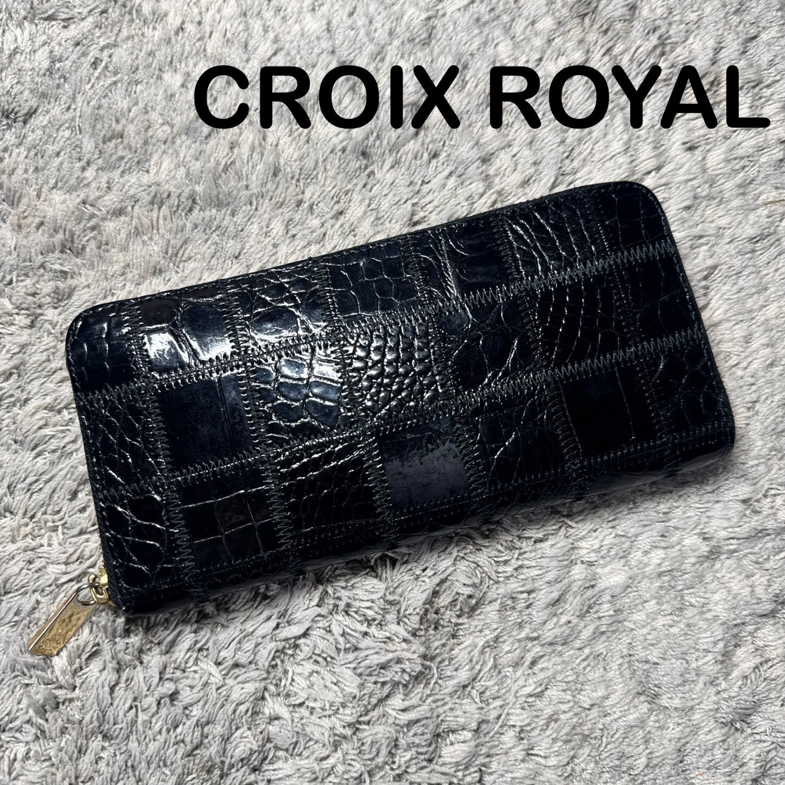 CROIX ROYAL クロワロワイヤル 長財布 本革 レザー ブラック-激安正規 