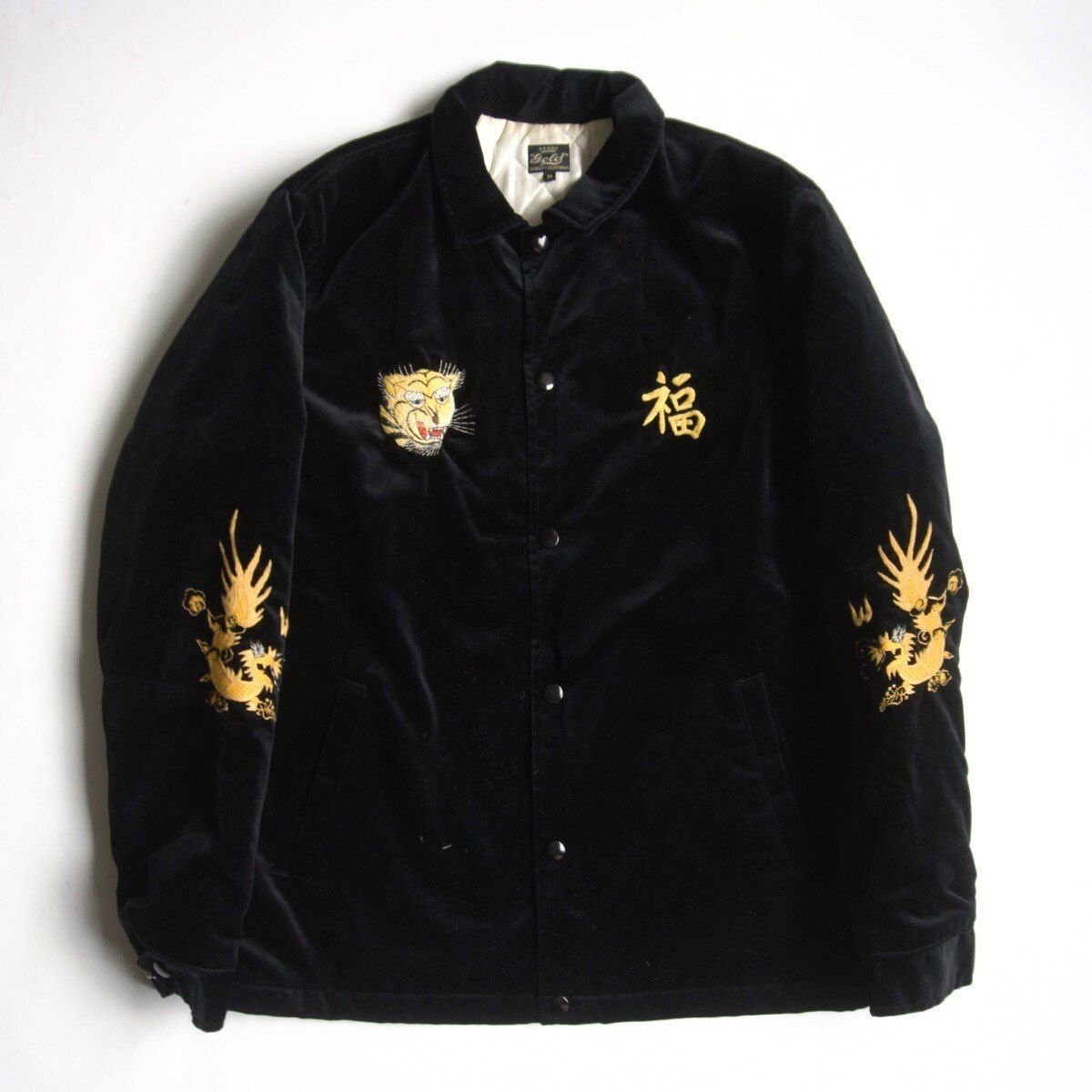 雰囲気抜群】GOLD【VELVETEEN VIET-NAM JACKET】M 別珍 ベトジャン 