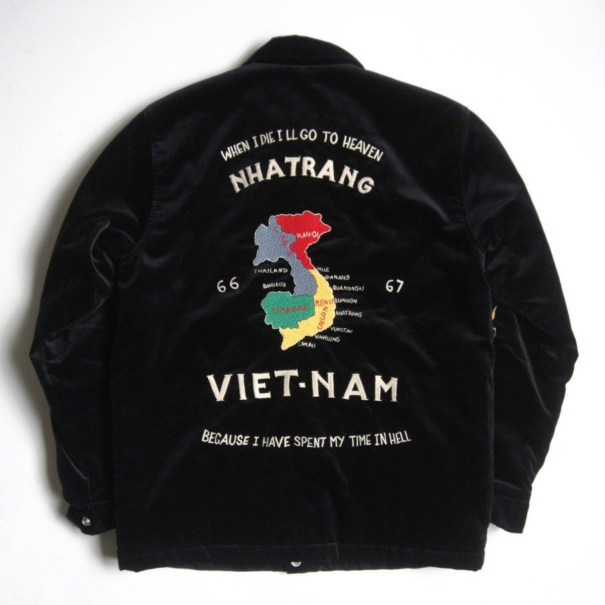 雰囲気抜群】GOLD【VELVETEEN VIET-NAM JACKET】M 別珍 ベトジャン 