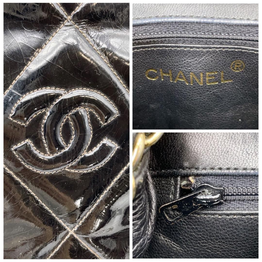 シャネル 美品 CHANEL シャネル ココマーク パテント トングサンダル 