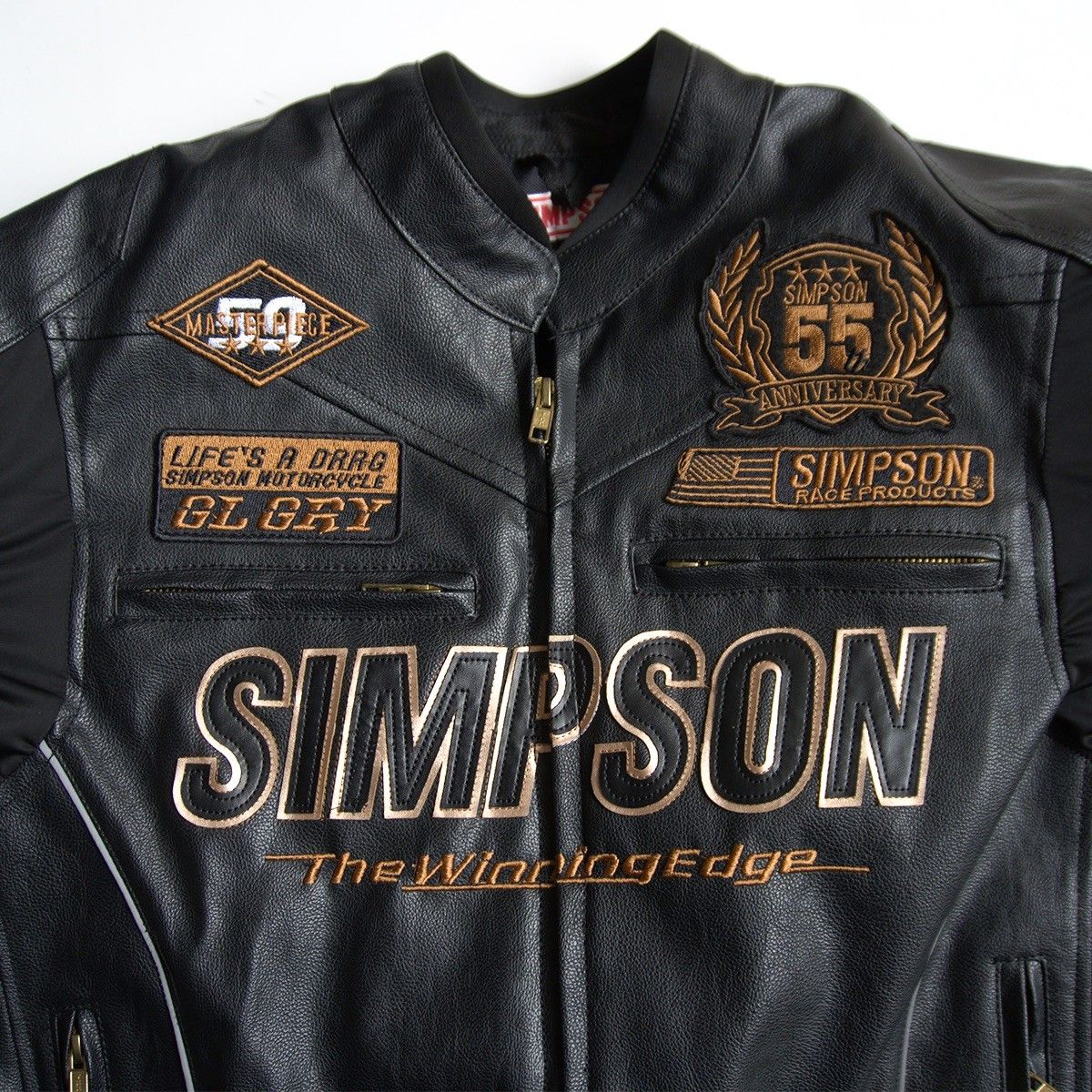 美品】SIMPSON【レザー レーシングジャケット】L ライダースジャケット 