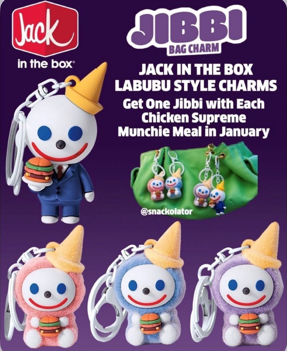 ジャックインザボックス 75周年 バックチャーム キーホルダー Jack in